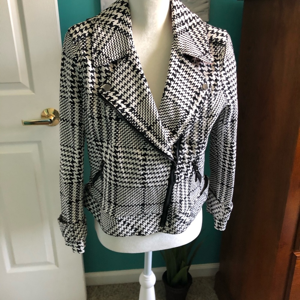 Black and white bomber jacket